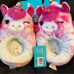 Squishmallow Slippers For Winter Collection- By Jazwares Sz 2-3 Girls Unicorn